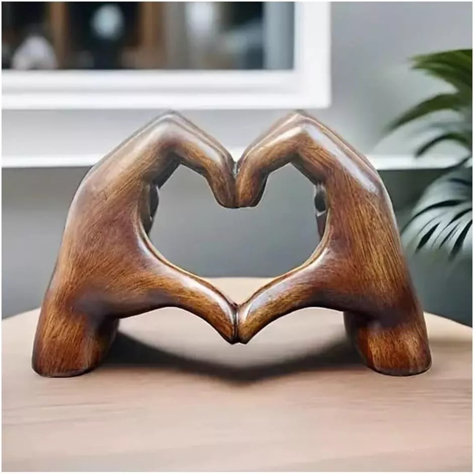 Silver Heart Gesture Statue – Elegant Home Decor