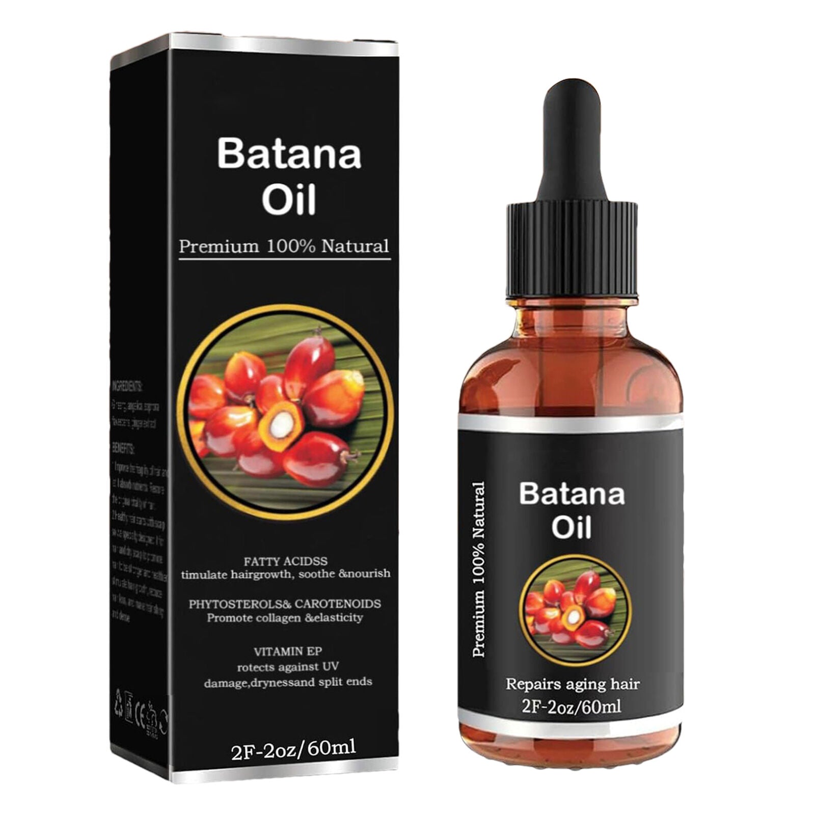 Batana Oil Hair Growth 2.0fl.oz Reduce Hair Loss By Thickening Moisturizing