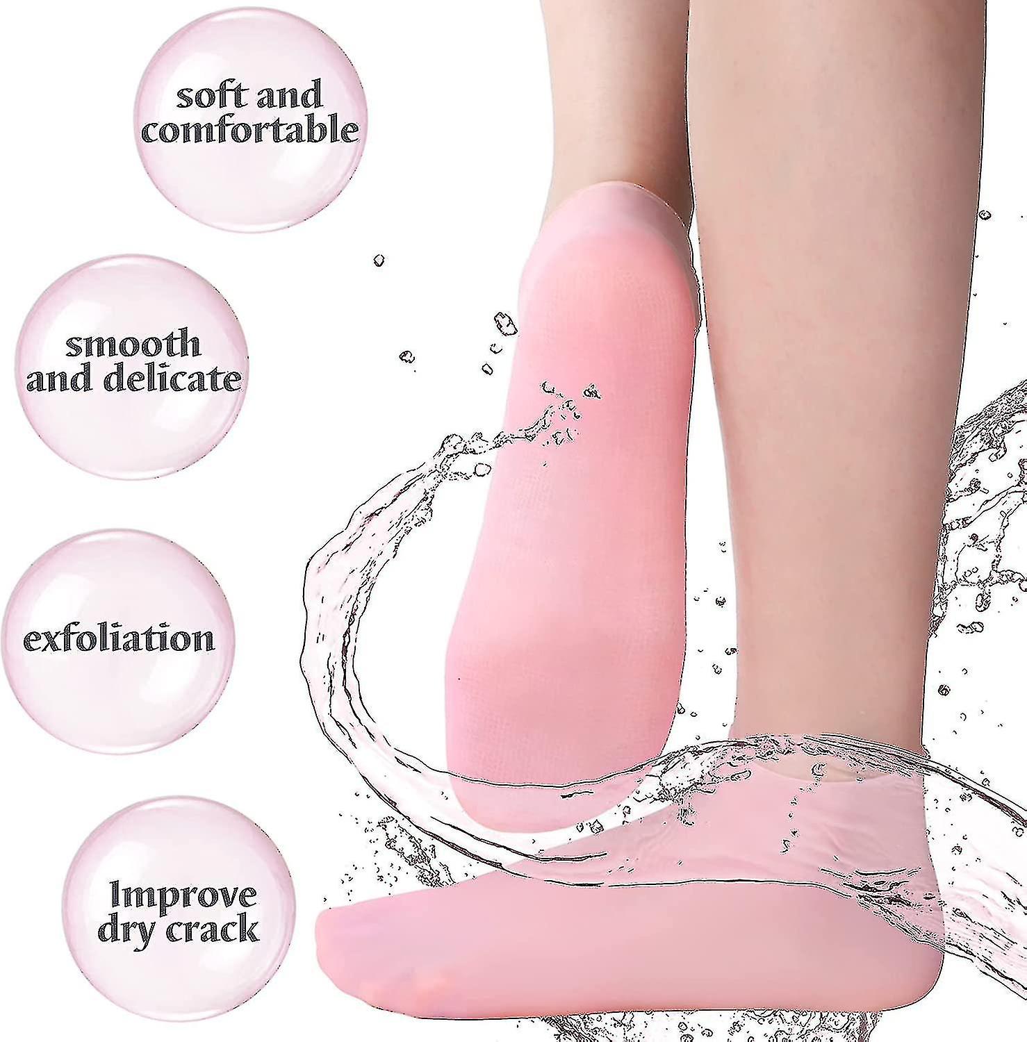 2 Pairs of Women's Silicone Foot Care Socks – Pamper Your Feet with Spa-Like Comfort