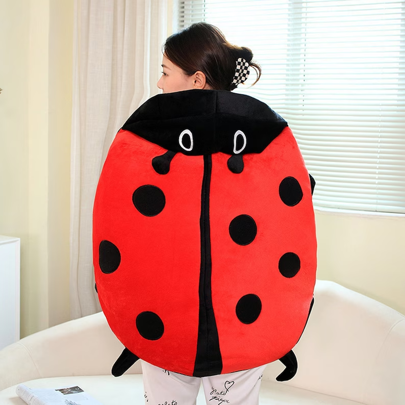 Wearable Ladybug Shell Funny Party Doll Stuffed Soft Plush Pillow Cushion Gift