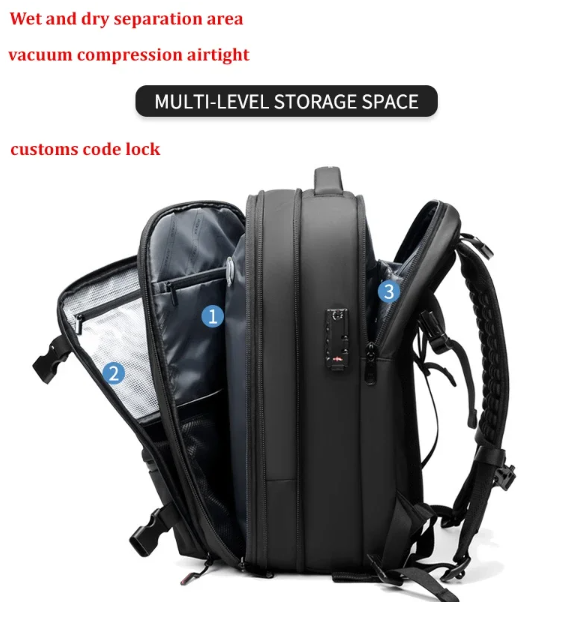 Men Travel Backpack vacuum compression