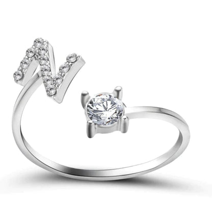 Initial Adjustable Ring- 1 Pieces