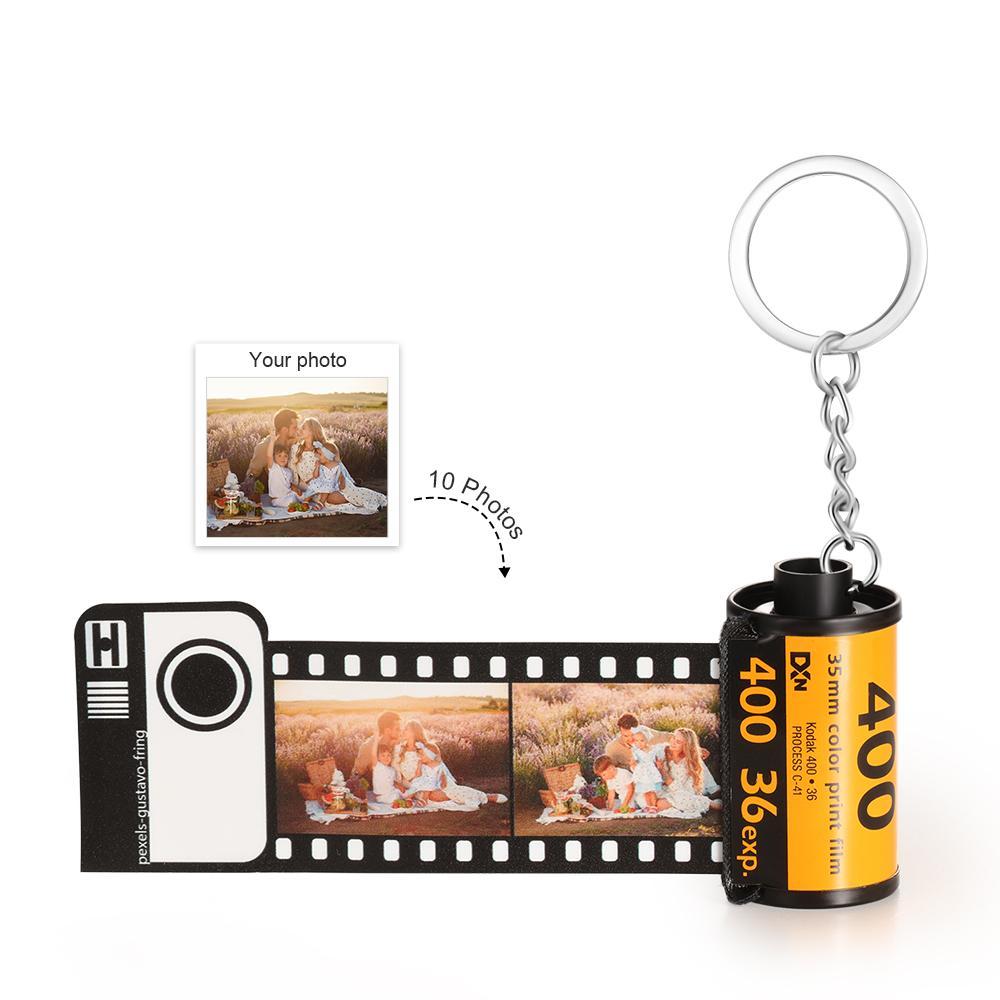 Film Camera Roll Photo Keychain Gift for Family