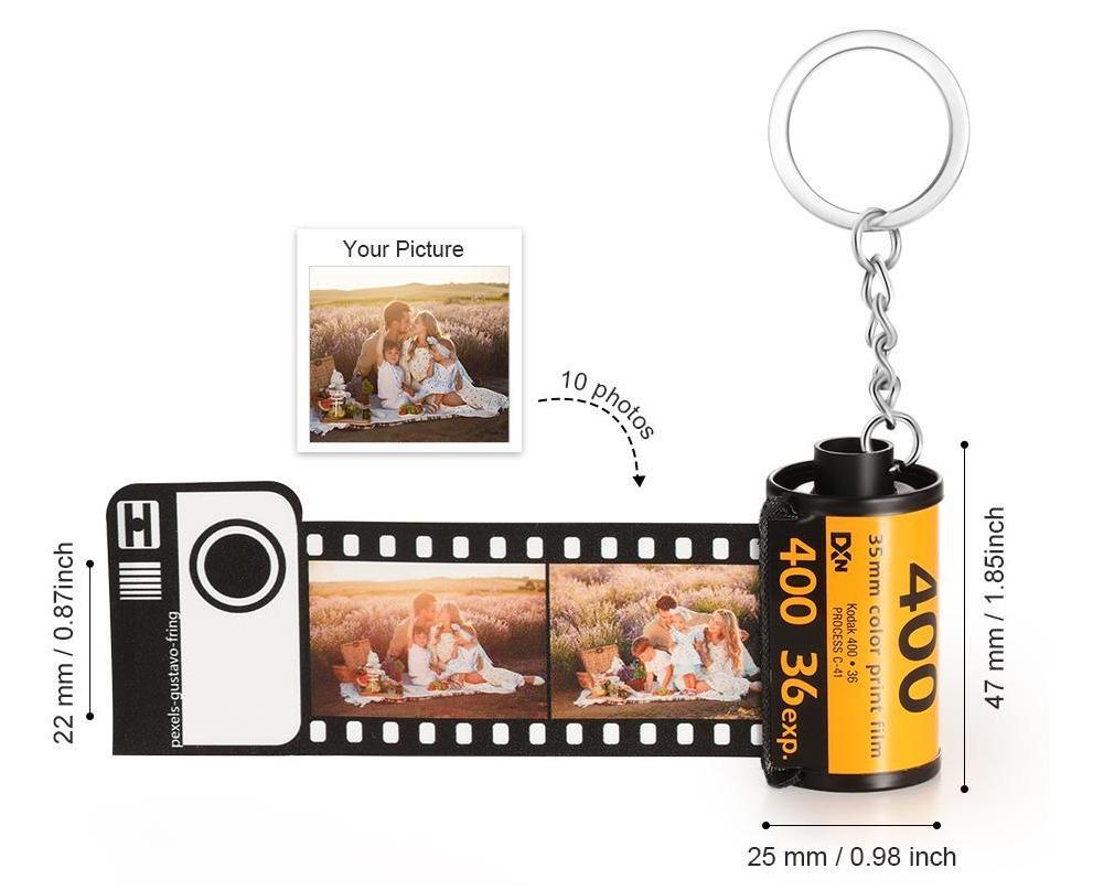 Film Camera Roll Photo Keychain Gift for Family