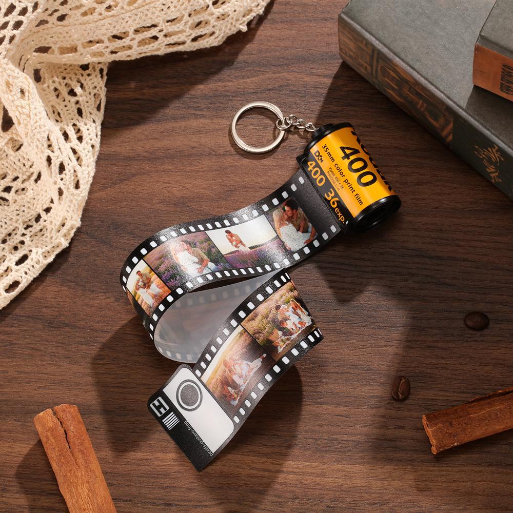 Film Camera Roll Photo Keychain Gift for Family