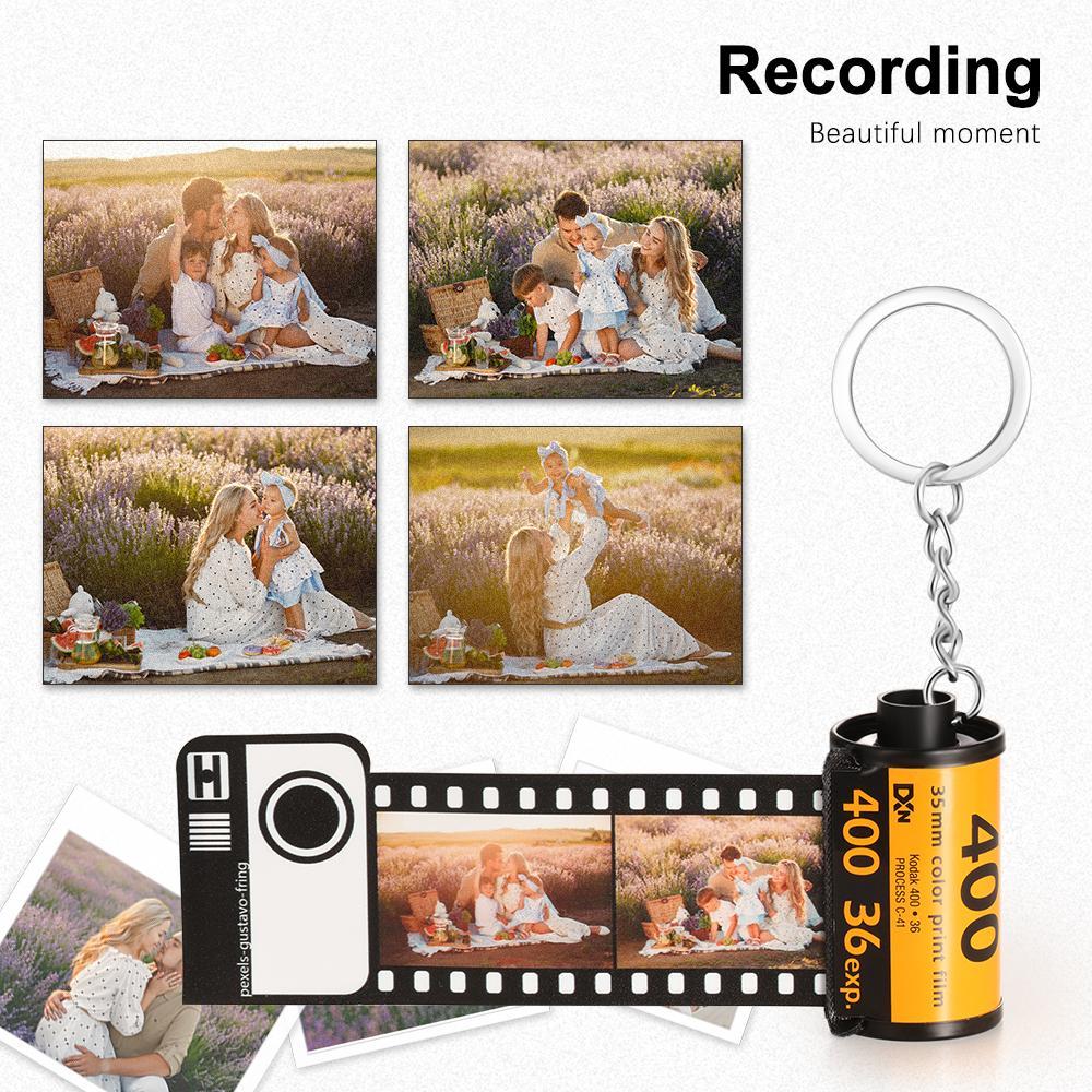 Film Camera Roll Photo Keychain Gift for Family