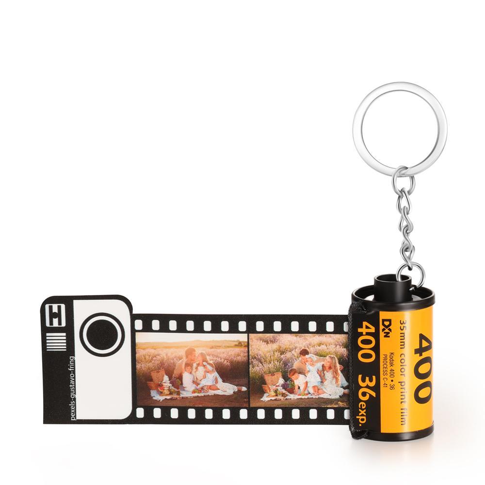 Film Camera Roll Photo Keychain Gift for Family