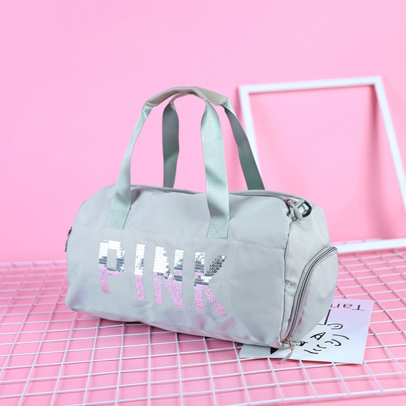 Pink gym bags for women-Bag with Shoes Compartment