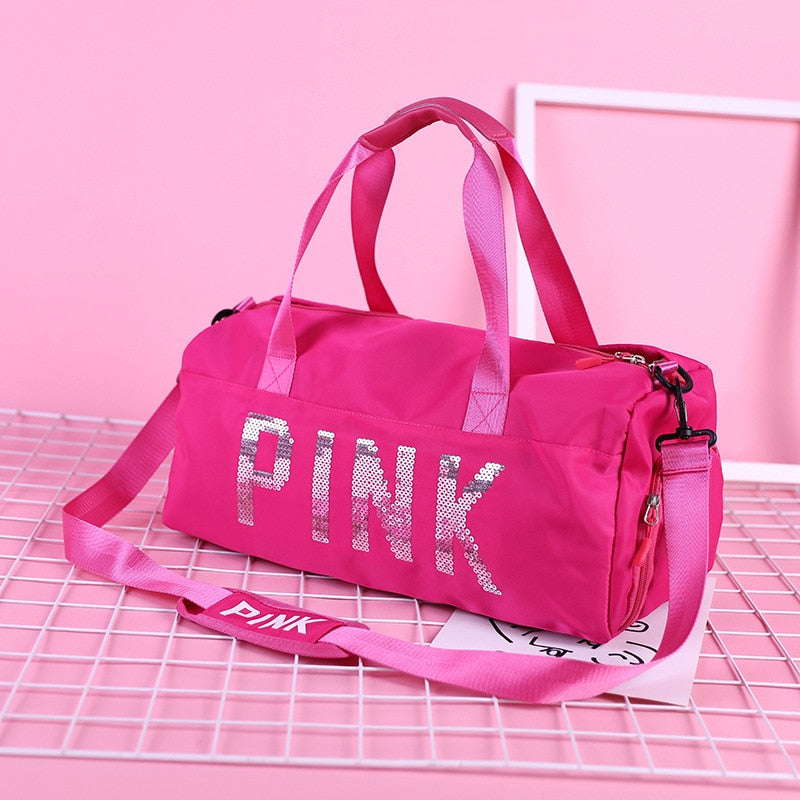 Pink gym bags for women-Bag with Shoes Compartment