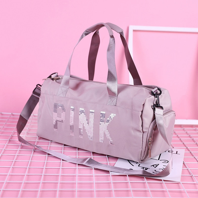 Pink gym bags for women-Bag with Shoes Compartment