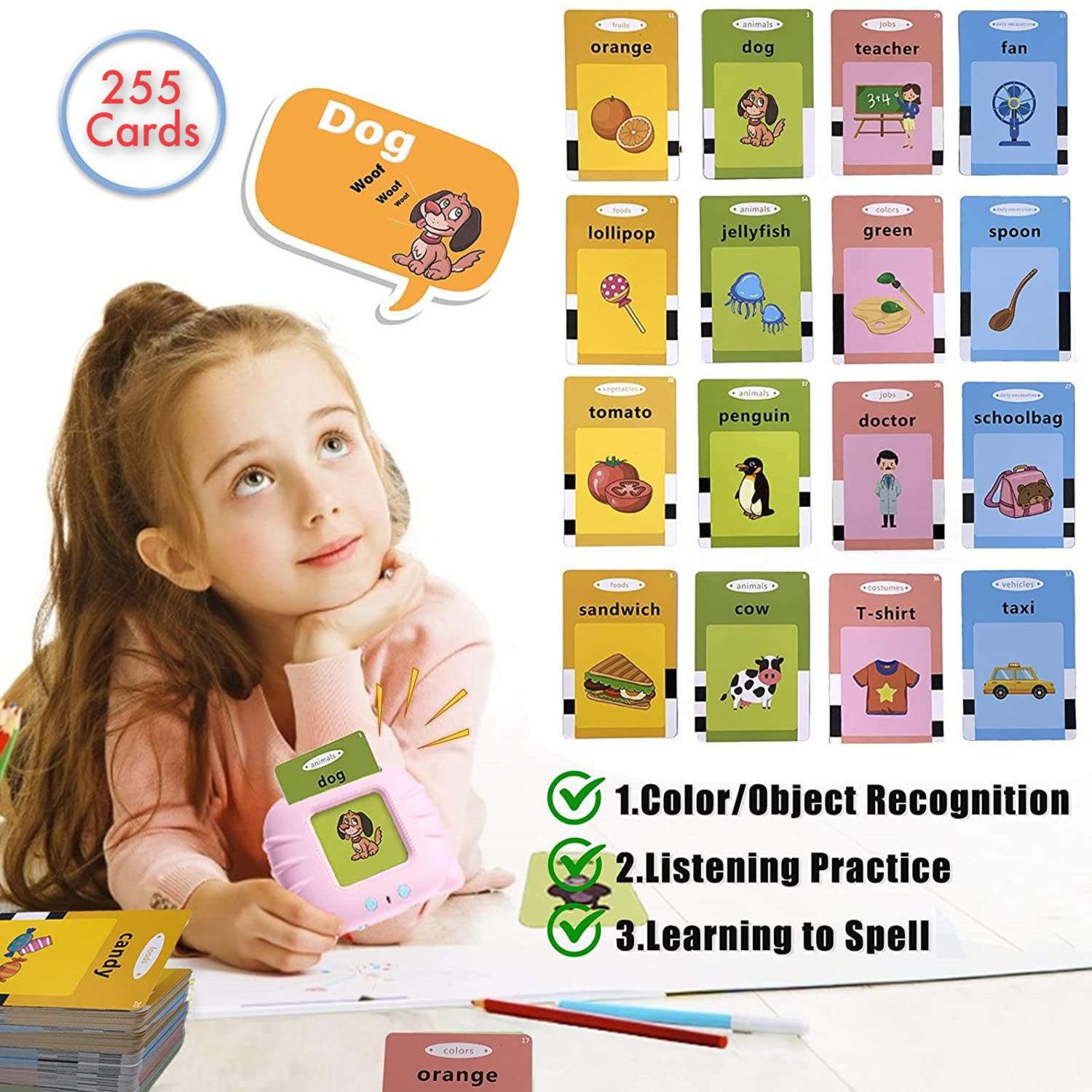 Children Portable Educational Learning Cards Machine