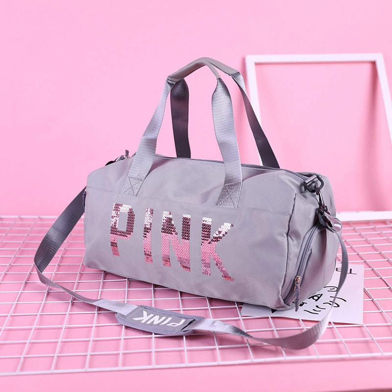 Pink gym bags for women-Bag with Shoes Compartment