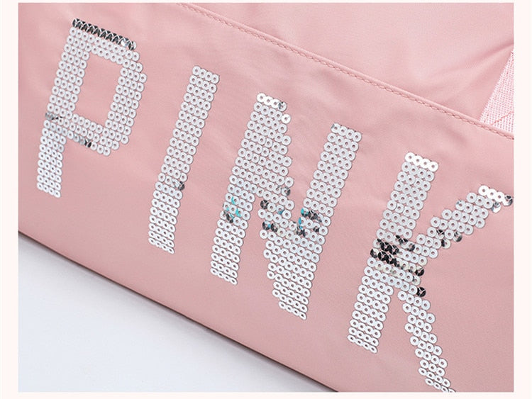 Pink gym bags for women-Bag with Shoes Compartment