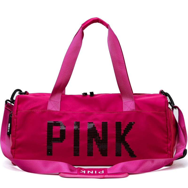 Pink gym bags for women-Bag with Shoes Compartment