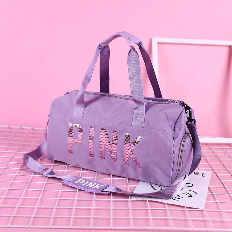 Pink gym bags for women-Bag with Shoes Compartment