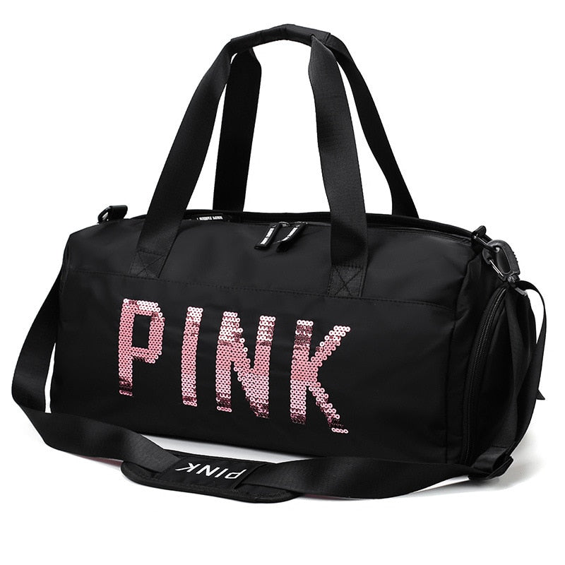 Pink gym bags for women-Bag with Shoes Compartment