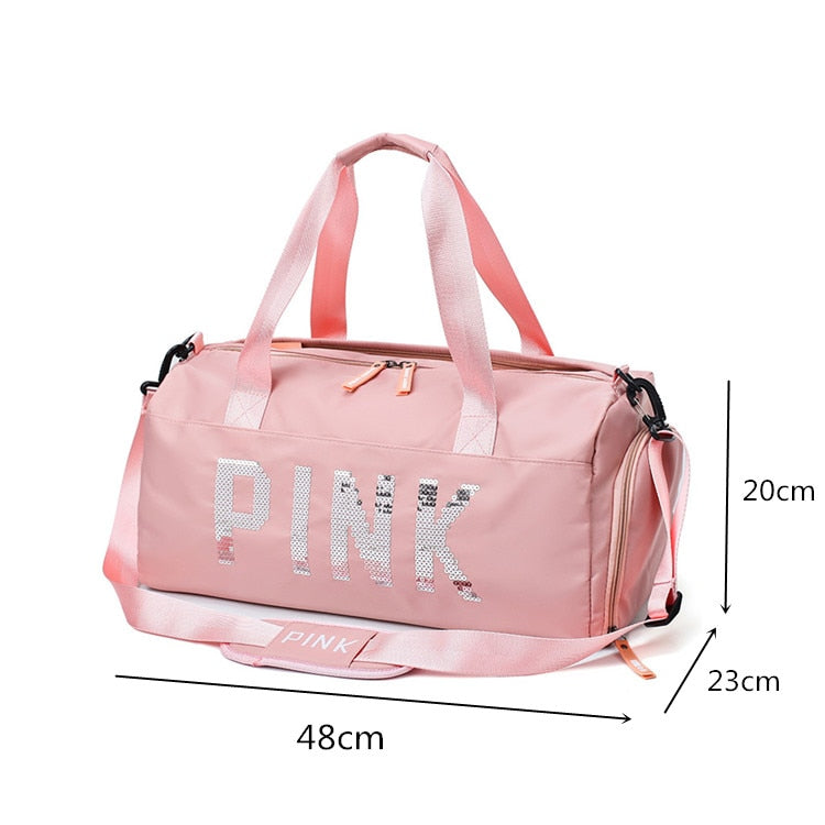 Pink gym bags for women-Bag with Shoes Compartment