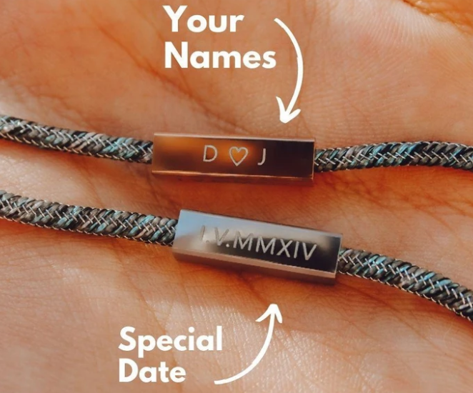 Forever Bracelet™ -CUSTOM NAMES & DATE ENGRAVED (2P/Set) - Gift couples