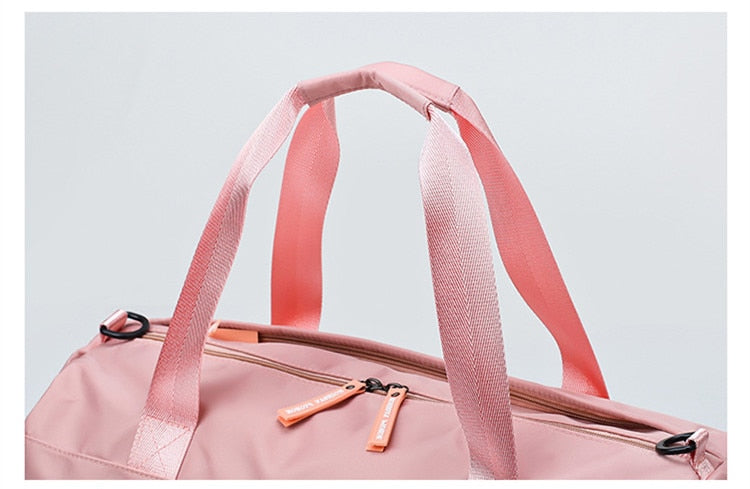 Pink gym bags for women-Bag with Shoes Compartment