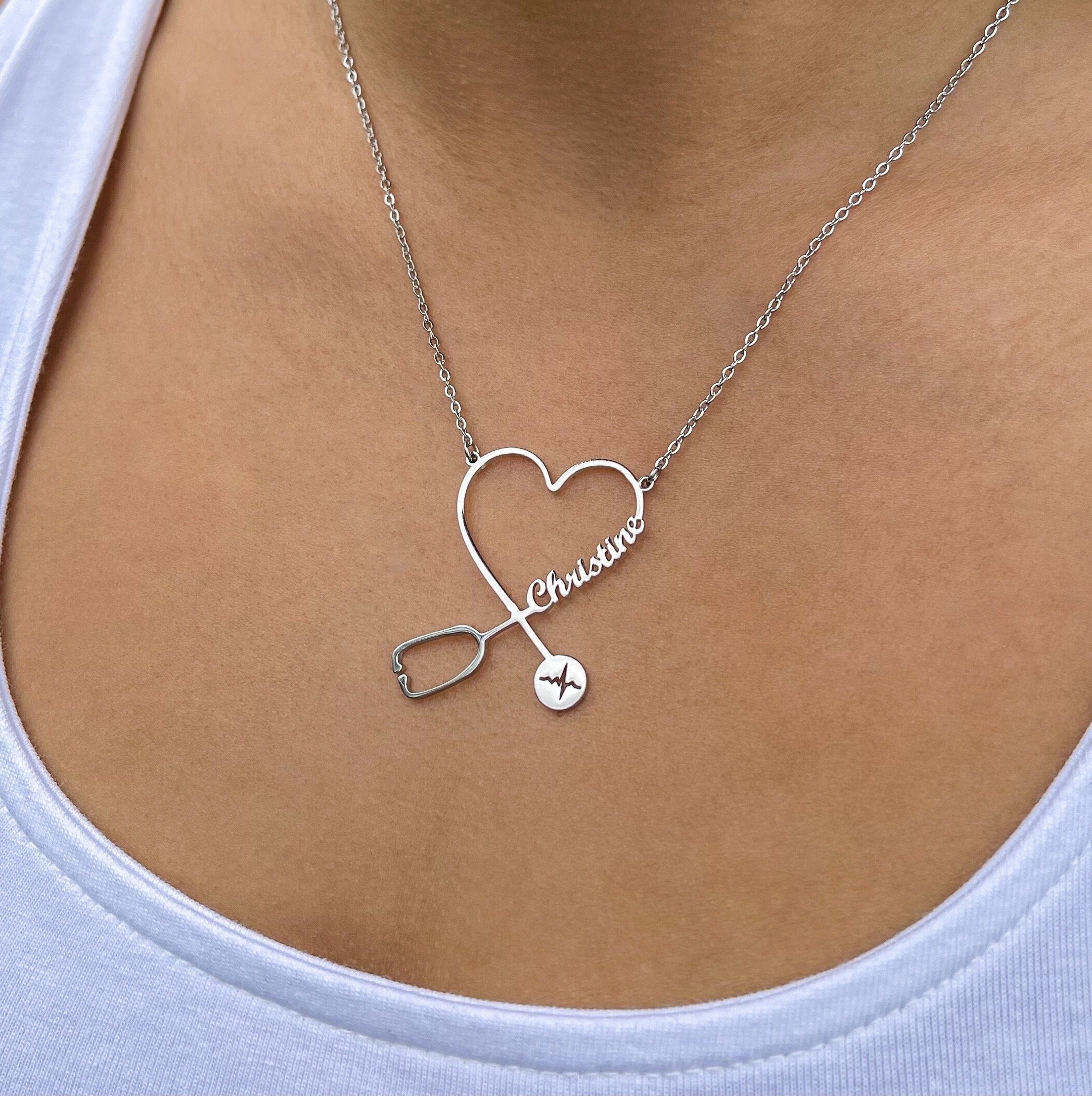 Personalized Stethoscope Necklace