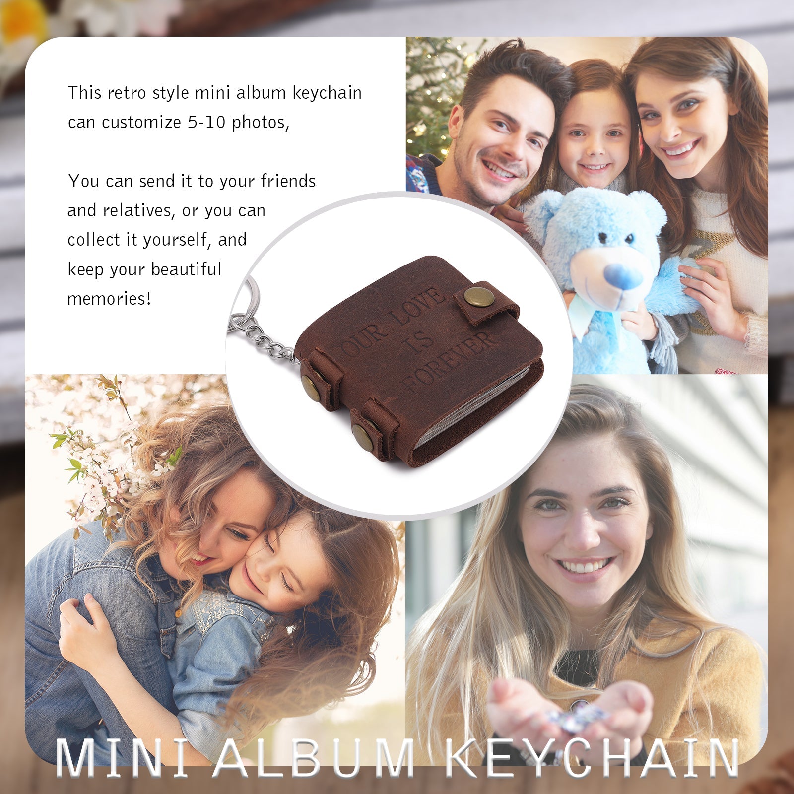 Personalized Mini Photo Album Keychain