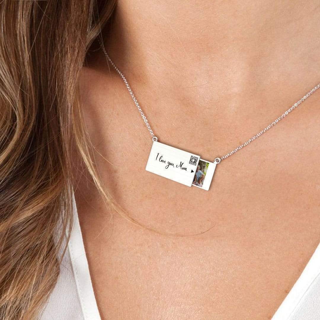 Personalized envelope necklace