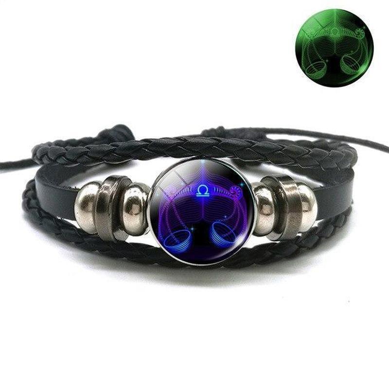 Luminous Zodiac Leather Bracelet