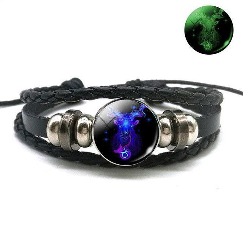 Luminous Zodiac Leather Bracelet