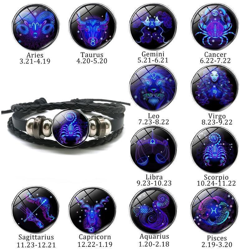 Luminous Zodiac Leather Bracelet