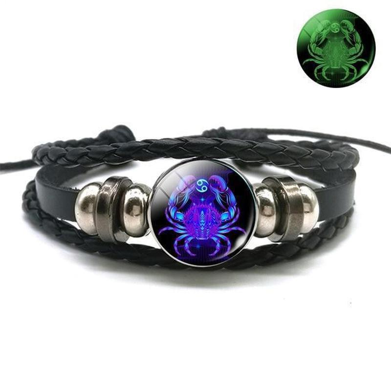 Luminous Zodiac Leather Bracelet