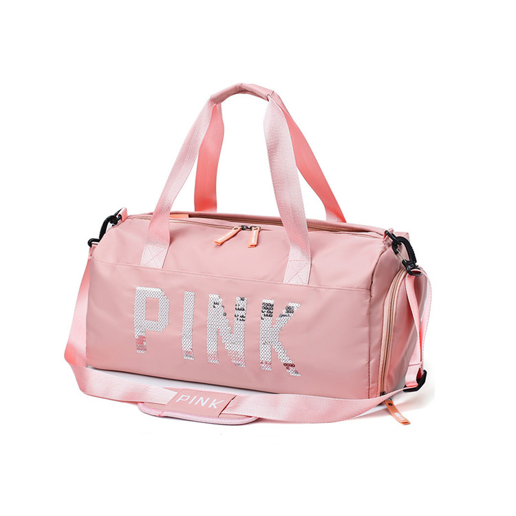 Pink gym bags for women-Bag with Shoes Compartment