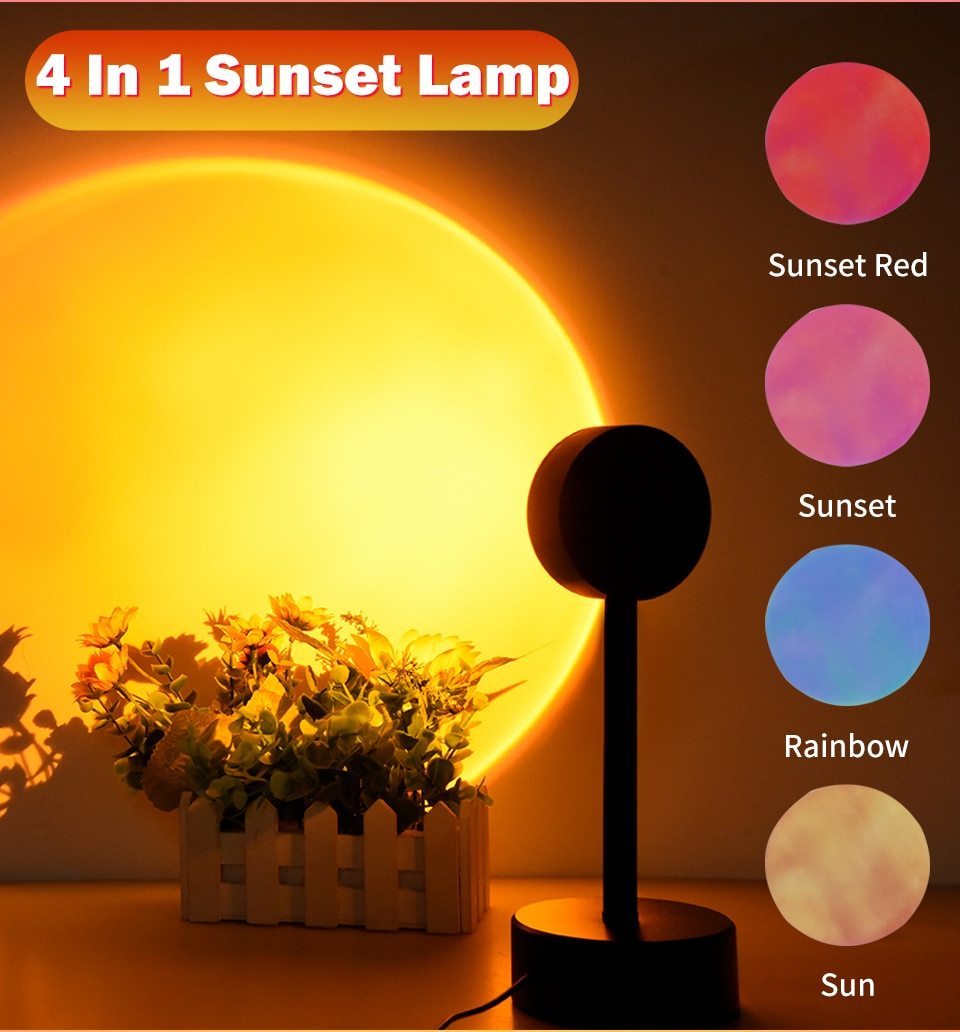 Rainbow Sunset Projection Lamp